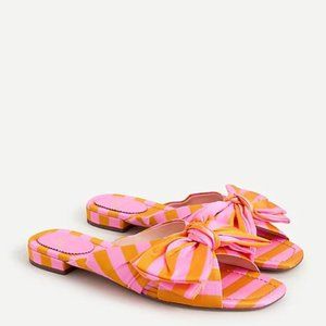 Abbie bow sandal in striped tie silk